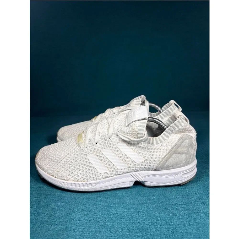 adidas Originals Men's ZX Flux Primeknit - Size 12 US (Triple White)